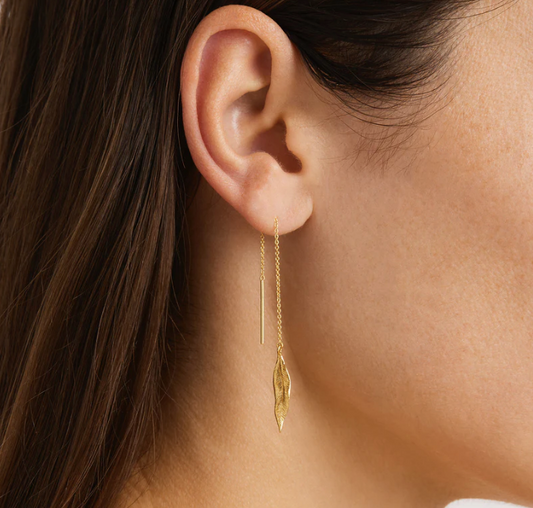 By Charlotte - Awaken Thread Earrings - Gold