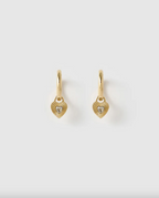 Arms of Eve- Ruby Heart Earrings - Stone