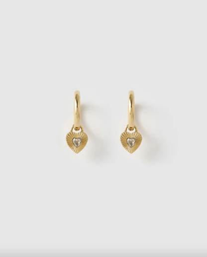 Arms of Eve- Ruby Heart Earrings - Stone