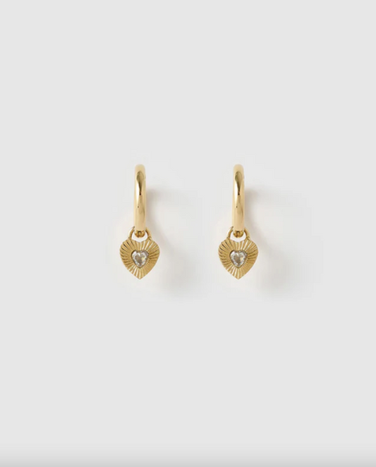 Arms of Eve- Ruby Heart Earrings - Stone