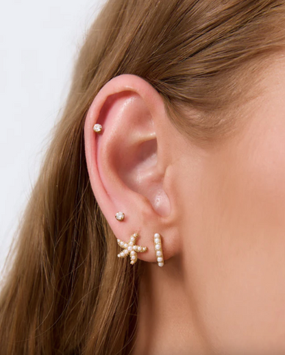 Arms of Eve- Presley Pearl Huggie Earrings