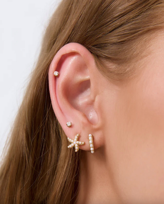 Arms of Eve- Presley Pearl Huggie Earrings