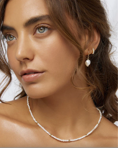 Arms of Eve- Presley Pearl Huggie Earrings