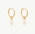 By Charlotte - Live in Peace Pearl Hoops - Gold