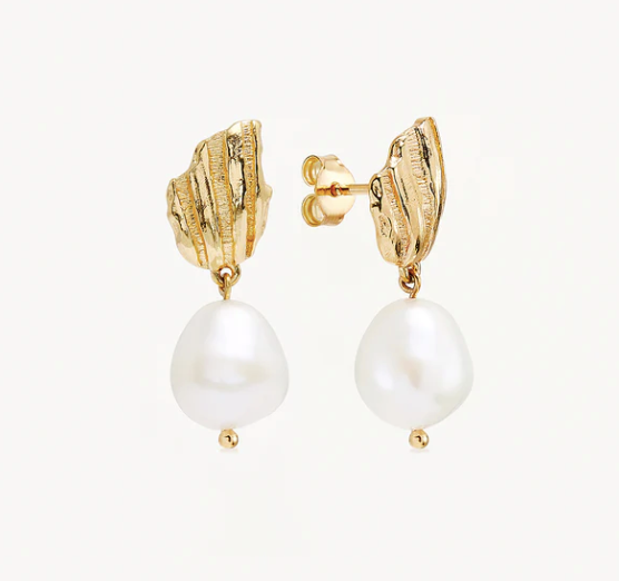 By Charlotte - Moonlit Tides Pearl Drop Earrings - Gold