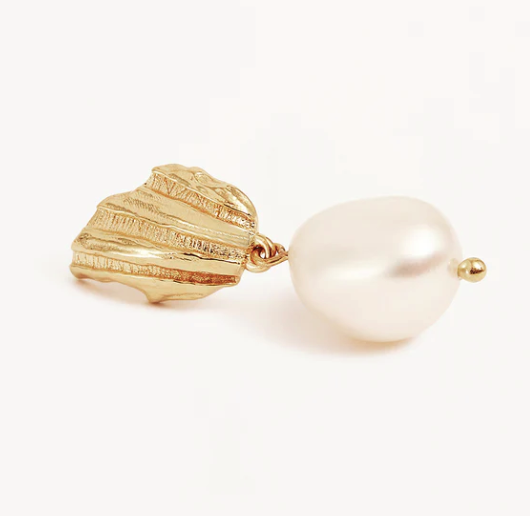 By Charlotte - Moonlit Tides Pearl Drop Earrings - Gold