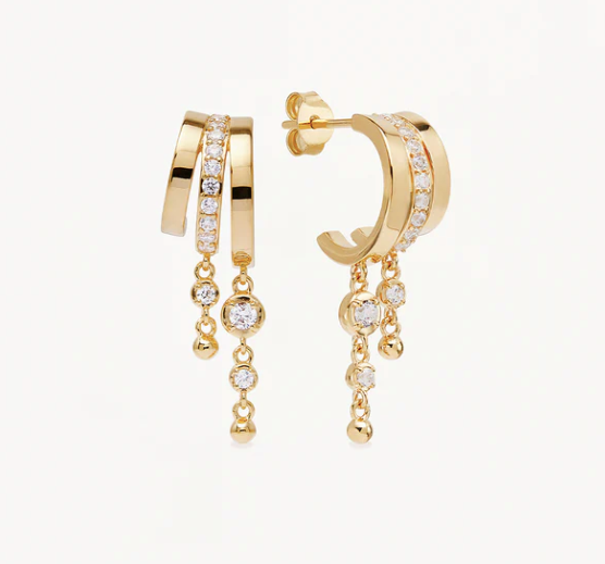 By Charlotte - Ocean Mist Illusion Hoops - Gold
