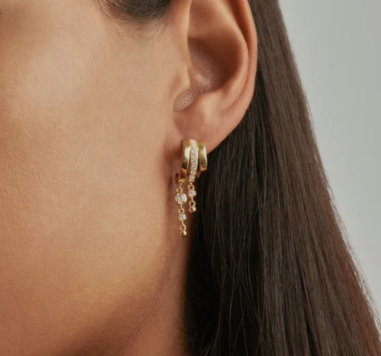 By Charlotte - Ocean Mist Illusion Hoops - Gold