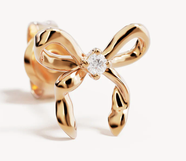 By Charlotte - Forever More Bow Stud Earrings - Gold