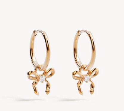 By Charlotte - Forever More Bow Hoops - Gold