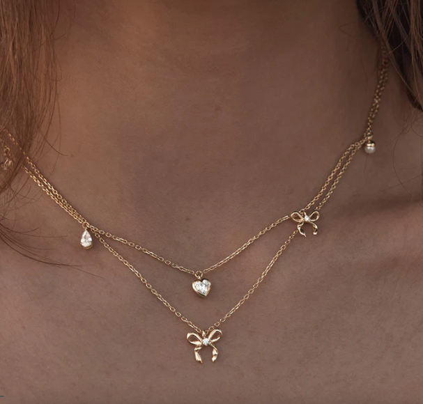 By Charlotte - Forever More Bow Necklace - Gold