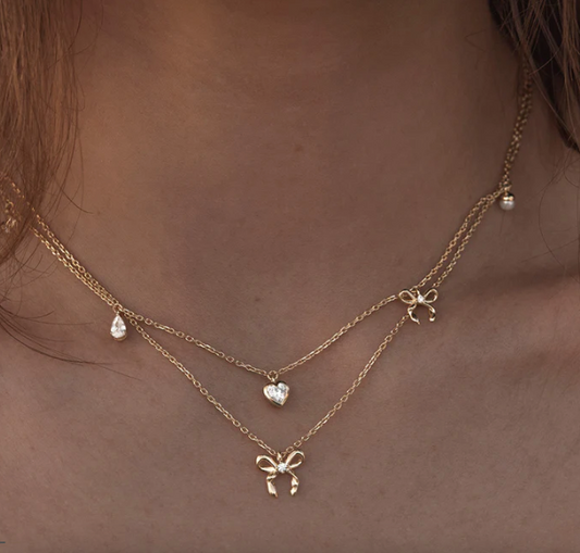 By Charlotte - Forever More Bow Necklace - Gold