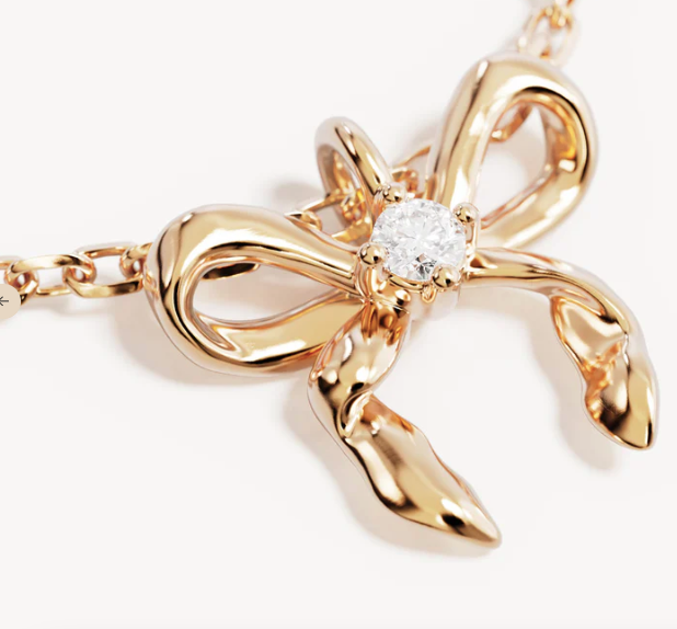 By Charlotte - Forever More Bow Necklace - Gold