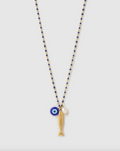 Arms Of Eve - Lucky Fish Charm Necklace - Blueberry