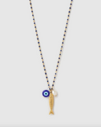 Arms Of Eve - Lucky Fish Charm Necklace - Blueberry