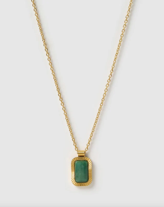 Arms Of Eve - Teo Gold Necklace - Jade