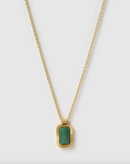 Arms Of Eve - Teo Gold Necklace - Jade
