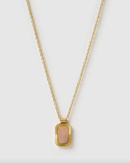 Arms Of Eve - Teo Gold Necklace - Rose Quartz