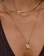 Arms Of Eve - Teo Gold Necklace - Rose Quartz