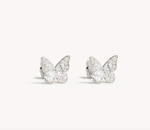 By Charlotte - I Believe I Become Stud Earrings - Silver