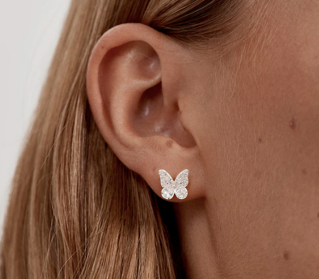 By Charlotte - I Believe I Become Stud Earrings - Silver