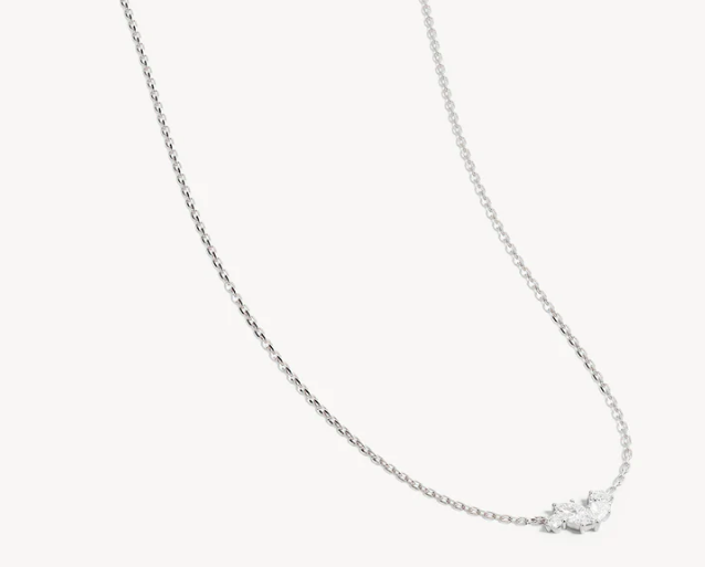 By Charlotte - Crystal Wings Necklace - Silver