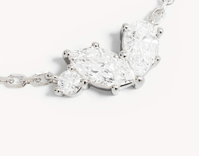 By Charlotte - Crystal Wings Necklace - Silver