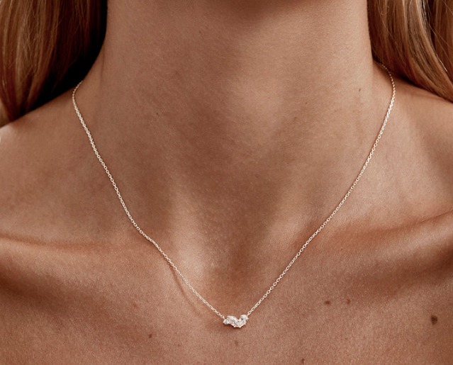 By Charlotte - Crystal Wings Necklace - Silver