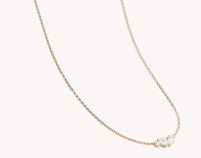 By Charlotte - Crystal Wings Necklace - Gold