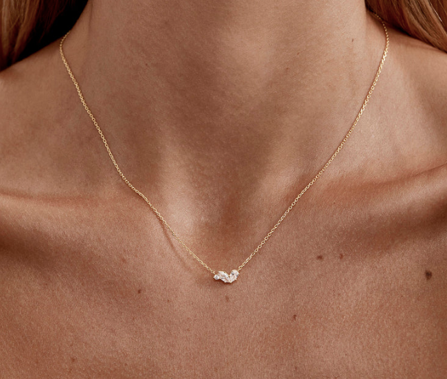 By Charlotte - Crystal Wings Necklace - Gold