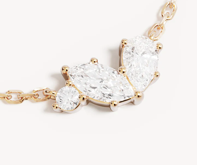 By Charlotte - Crystal Wings Necklace - Gold