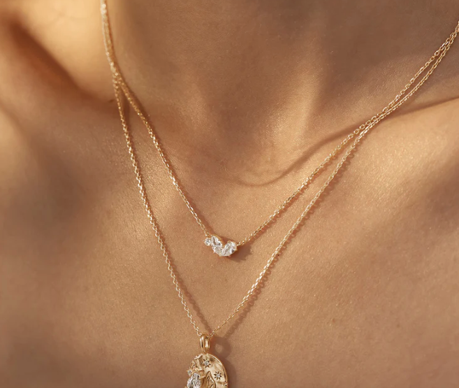 By Charlotte - Crystal Wings Necklace - Gold