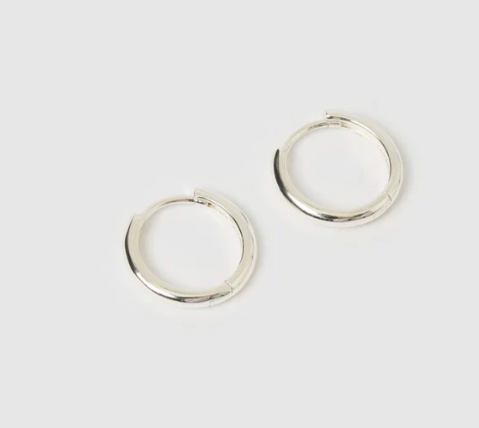 Arms Of Eve - Jett Hoop Earrings - Silver