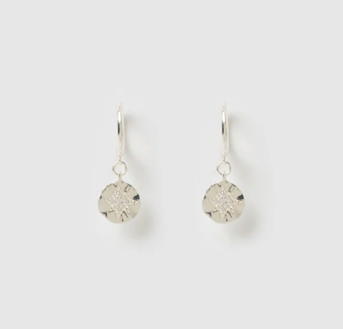 Arms Of Eve - Estrella Hoop Huggies - Silver/Zircon