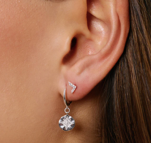 Arms Of Eve - Estrella Hoop Huggies - Silver/Zircon