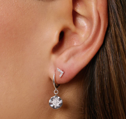 Arms Of Eve - Estrella Hoop Huggies - Silver/Zircon