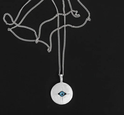 Temple Of The Sun - Mavi Eye Necklace - Silver