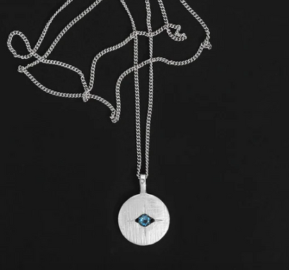 Temple Of The Sun - Mavi Eye Necklace - Silver