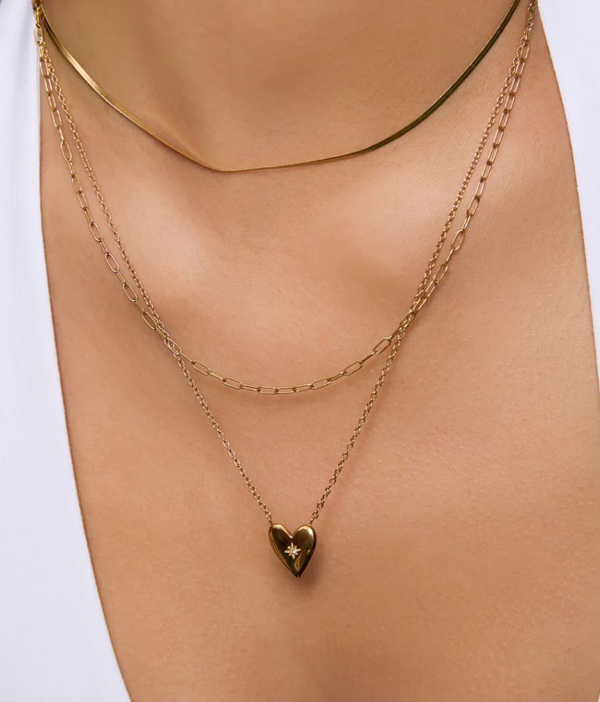 Arms Of Eve - Cupid Heart Necklace - Gold