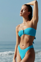 Bond-Eye Swim - Tie Back Blake Bandeau- Cyan Recycled