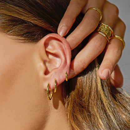 Arms Of Eve - Jett Hoop Earrings - Gold