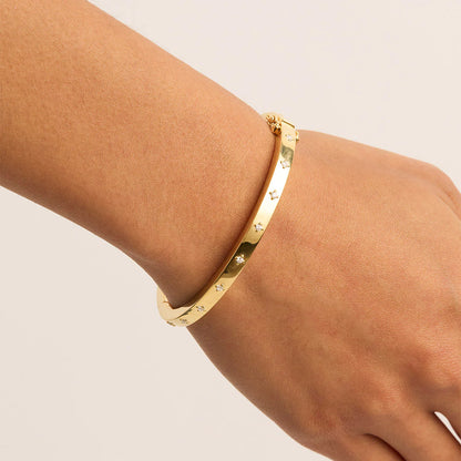 By Charlotte - Live In Love Hinged Bracelet - Gold