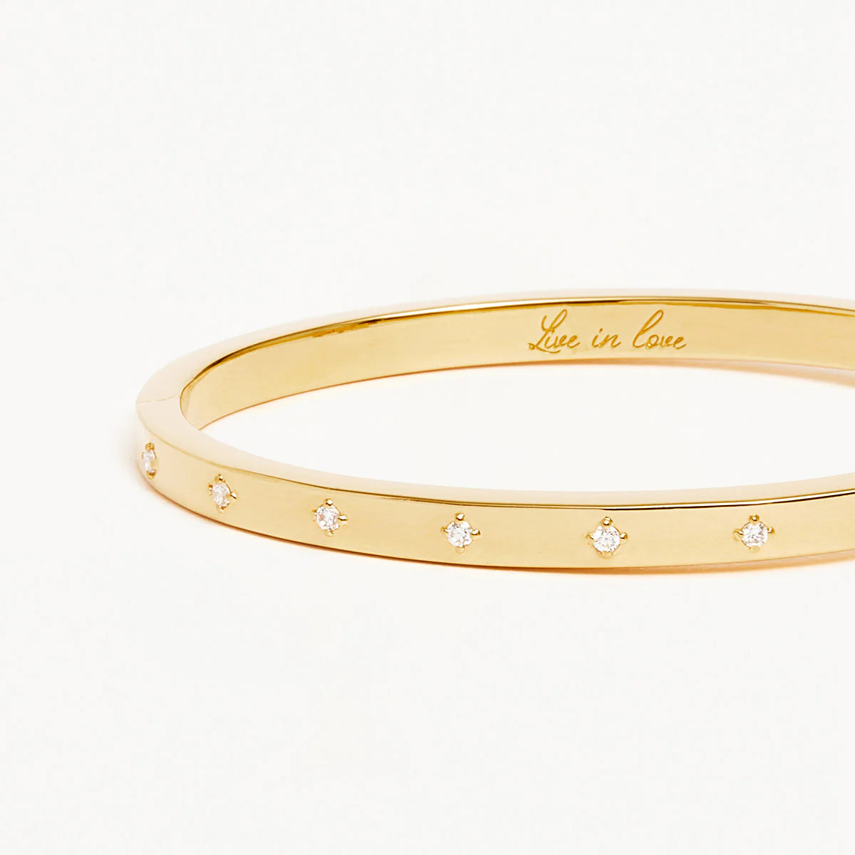 By Charlotte - Live In Love Hinged Bracelet - Gold