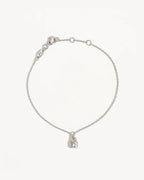 By Charlotte - Crystal Lotus Padlock Bracelet - Silver