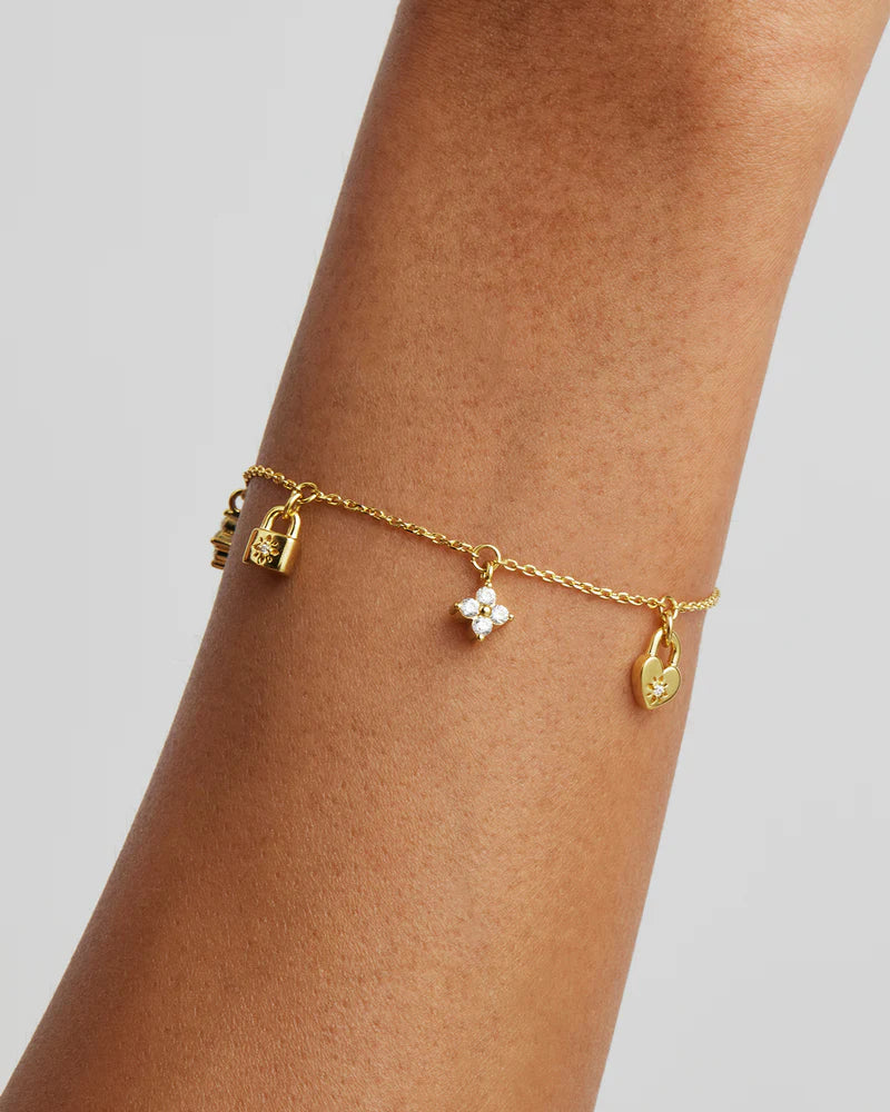 By Charlotte - Love Unlocked Charm Bracelet - Gold