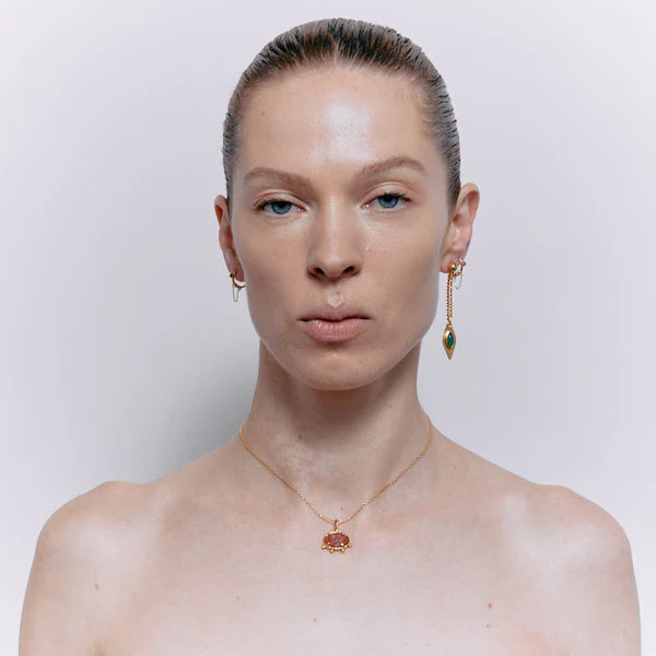 Cleopatra's Bling - Urraca Earrings with Jade - Gold