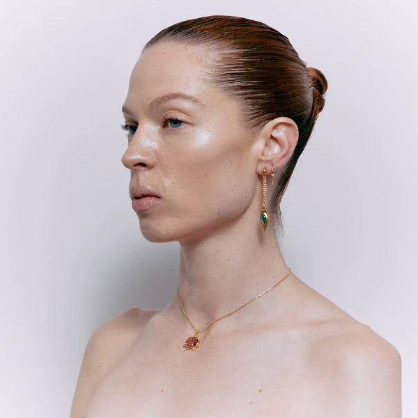 Cleopatra's Bling - Urraca Earrings with Jade - Gold
