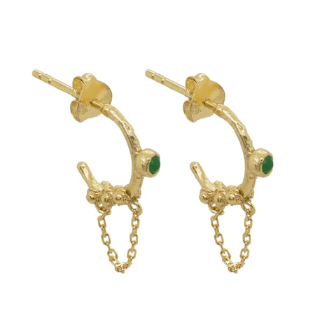 Cleopatra's Bling - Urraca Earrings with Jade - Gold