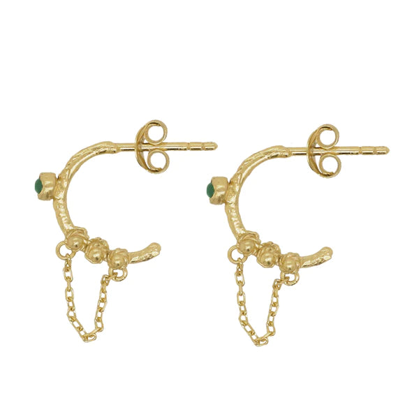 Cleopatra's Bling - Urraca Earrings with Jade - Gold