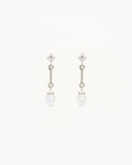 By Charlotte - Embrace Stillness Pearl Drop Earrings - Silver